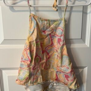 Le Lis Multicolor Swirl Pattern Top